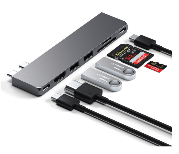 Satechi Pro Hub Slim (2xUSB-C, 2xUSB-A, HDMI, SD) (space gray) - 1210846 - zdjęcie 4